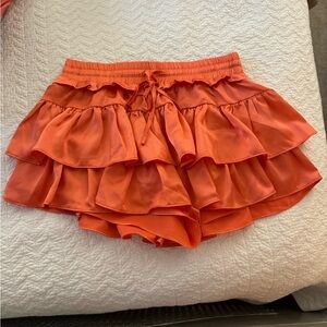 Ruffled Orange Skort